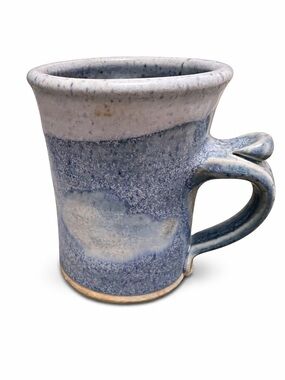 Coffelt Studio Pottery Mug Blue Gray Glaze Handmade Rustic Artisan Cup Signed
